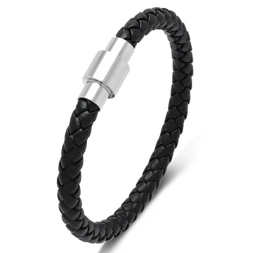 PU cavo bracciali, 304 acciaio inox, with PU, fatto a mano, unisex & formato differente per scelta, nessuno, Venduto da PC