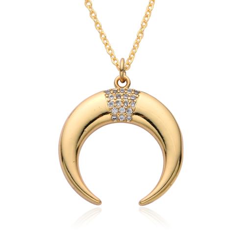 Collana in ottone di stesa Micro zircone cubico, placcato, Micro spianare cubic zirconia & per la donna, nessuno, Lunghezza Appross. 41-50 cm, Venduto da PC