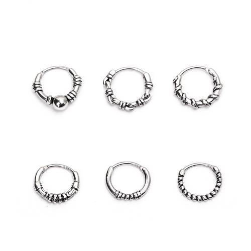 Titanium Steel  Earring, polished, Unisex & different styles for choice & enamel, original color, Diameter 10mm, needle thickness about 0.8mm, Sold By PC