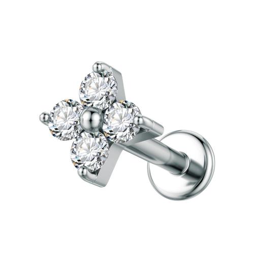 Fashion Personality Body Piercing Jewelry And Accessories Titanium Alloy Unisex & micro pave cubic zirconia Sold By PC