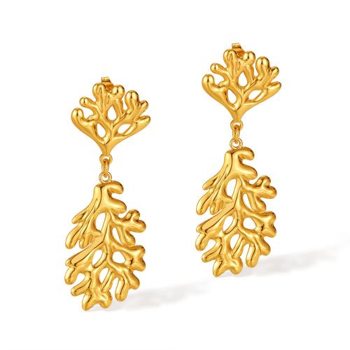 Pendientes de Acero Inoxidable, acero inoxidable 304, chapado, para mujer, dorado, Vendido por Par