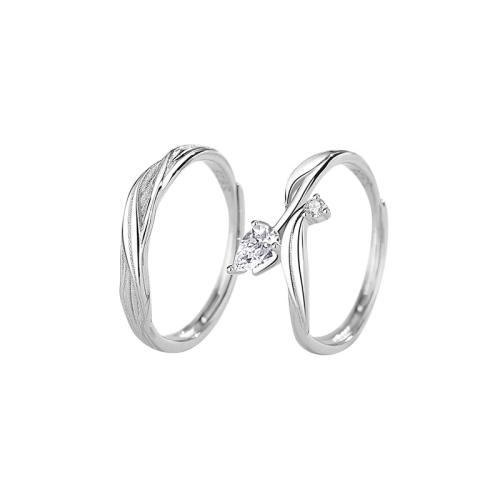 925 Sterling Silver Couple Ring, Tulip, different styles for choice & micro pave cubic zirconia & for couple, Sold By PC