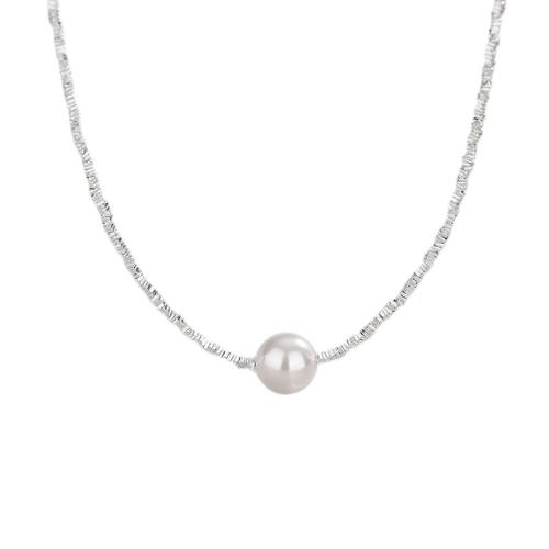 925 Sterling Silver Bracelet and Necklace, with Glass Pearl, different styles for choice & for woman, Sold By PC