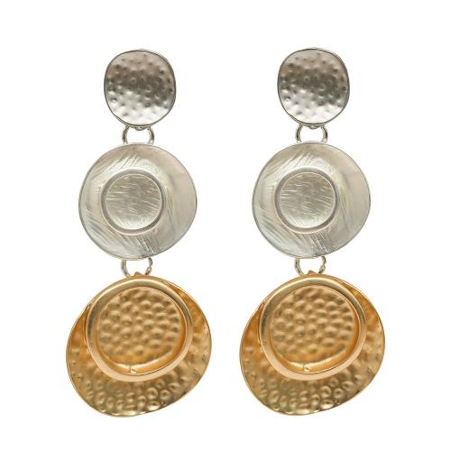 Zinc Alloy Stud Earring fashion jewelry & for woman & two tone 55mm Sold By Bag