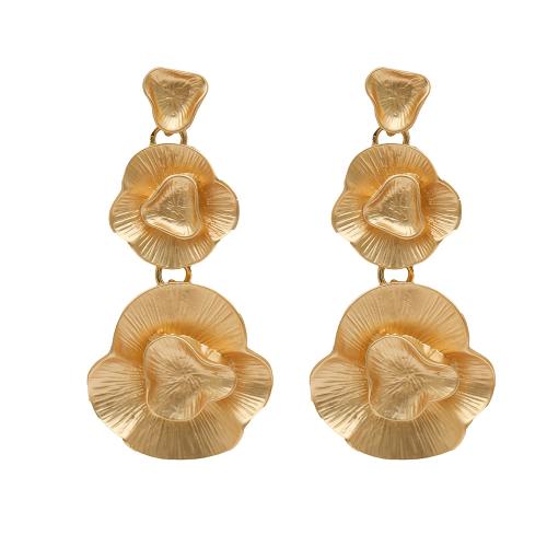 Tibetan Style Stud Earring, fashion jewelry & for woman, golden, 50mm, 2PCs/Bag, Sold By Bag