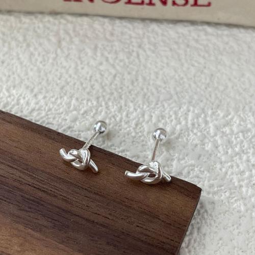 925 Sterling Silver Stud Earrings, fashion jewelry & for woman, 7.50x4mm, Sold By PC