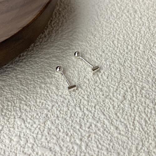 925 Sterling Silver Stud Earrings, fashion jewelry & for woman, 11mm, Sold By Pair