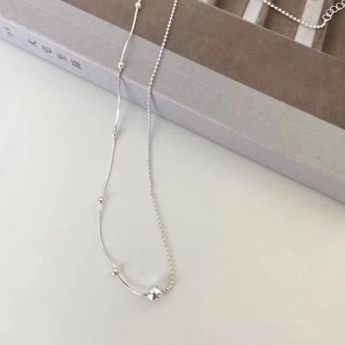 Collares de Plata Esterlina, Plata de ley 925, Joyería & para mujer, longitud:aproximado 45 cm, Vendido por Par