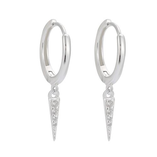 925 Sterling Silver Drop &  Dangle Earrings, fashion jewelry & for woman & with rhinestone, Sold By Pair