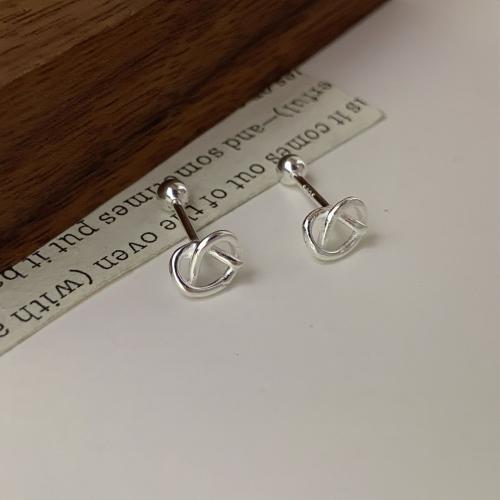 925 Sterling Silver Stud Earrings, fashion jewelry & for woman, 7x6mm, Sold By Pair