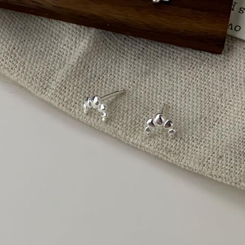 925 Sterling Silver Stud Earrings, fashion jewelry & for woman, 5.50x7mm, Sold By Pair