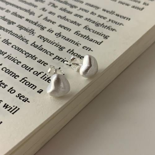 925 Sterling Silver Stud Earrings, Heart, fashion jewelry & for woman, 7x7mm, Sold By Pair