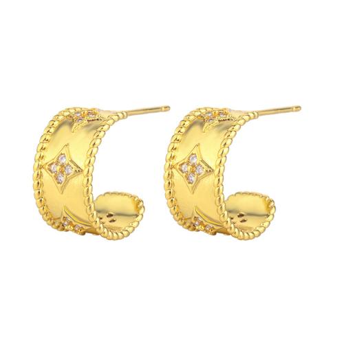 Cubic Zirconia Micro Pave Brass Earring fashion jewelry & micro pave cubic zirconia & for woman Sold By Pair