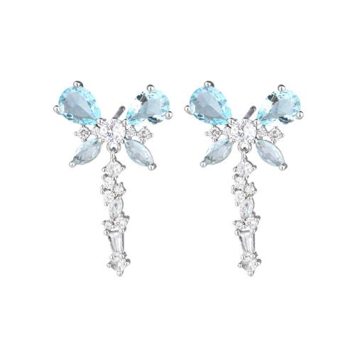 Boucles d'oreilles en laiton zircon cubique pavent, bijoux de mode & pavé de micro zircon & pour femme, 30mm, Vendu par paire