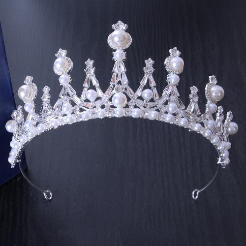 Tiaras, aleación de zinc, con Perlas plásticas, Joyería & para mujer & con diamantes de imitación, más colores para la opción, width 162mm, height 70mm, Vendido por UD