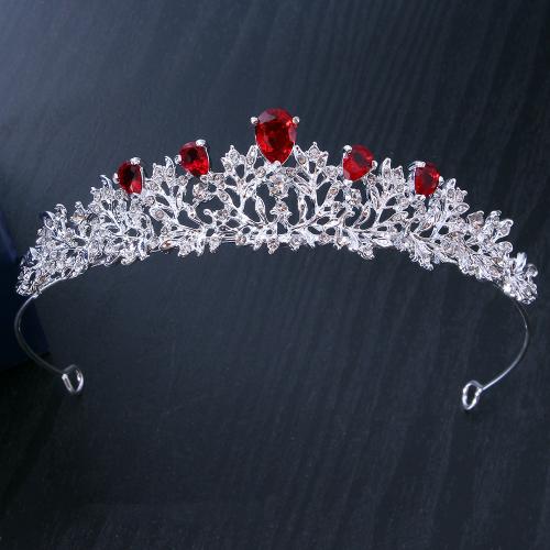 Tiara's, Zinc Alloy, met Cubic Zirconia, mode sieraden & voor vrouw & met strass, meer kleuren voor de keuze, width 140mm, height 35mm, Verkocht door PC