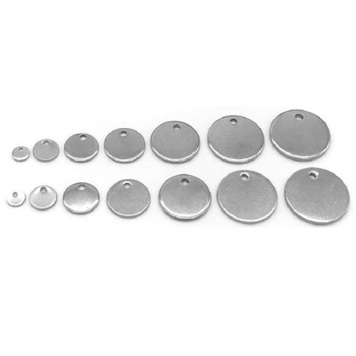 Stainless Steel Tag Charm, 304 Stainless Steel, Round, DIY, 20x1mm, Hole:Approx 1.4mm, Sold By PC