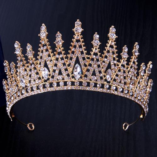 Bridal Tiaras Zinc Alloy with Crystal Round fashion jewelry & for woman & with rhinestone width 175mm height 70mm Sold By PC