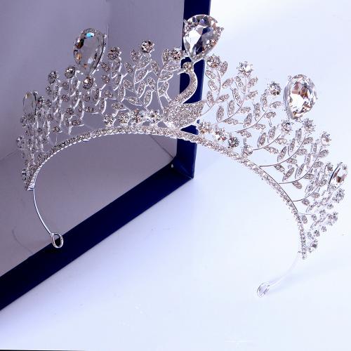 Tiara's, Zinc Alloy, mode sieraden & voor vrouw & met strass, meer kleuren voor de keuze, width 174mm, height 64mm, Verkocht door PC