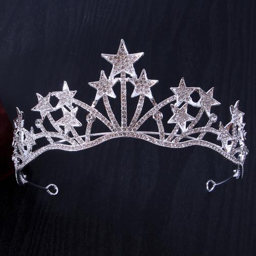 Tiara's, Zinc Alloy, Ster, mode sieraden & voor vrouw & met strass, meer kleuren voor de keuze, width 153mm, height 58mm, Verkocht door PC