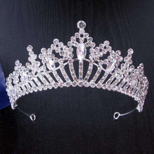 Tiara's, Zinc Alloy, mode sieraden & voor vrouw & met strass, meer kleuren voor de keuze, width 150mm, height 60mm, Verkocht door PC