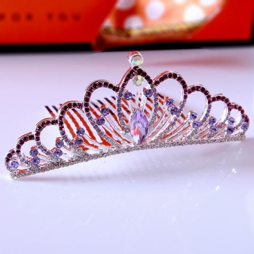 Decorative Hair Combs Zinc Alloy Girl & fashion jewelry & with rhinestone width 102mm height 42mm Sold By PC