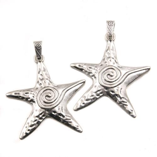 Zink Alloy Star Pendant, antik silver pläterad, DIY, nickel, bly och kadmium gratis, 68x81mm, Ca 100PC/Bag, Säljs av Bag