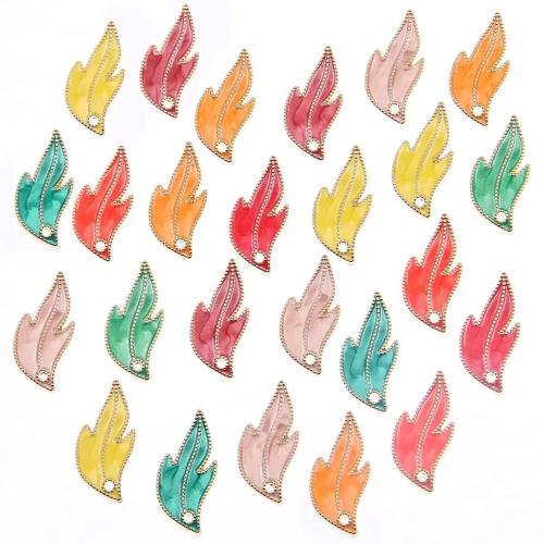 Tibetan Style Enamel Pendants, Leaf, KC gold color plated, DIY, more colors for choice, nickel, lead & cadmium free, 22x33mm, Hole:Approx 1mm, Approx 100PCs/Bag, Sold By Bag