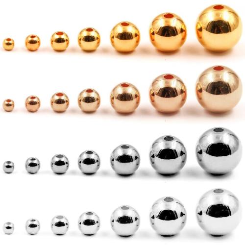 Copper Coated Plastic Beads Round plated DIY Approx Sold By Bag