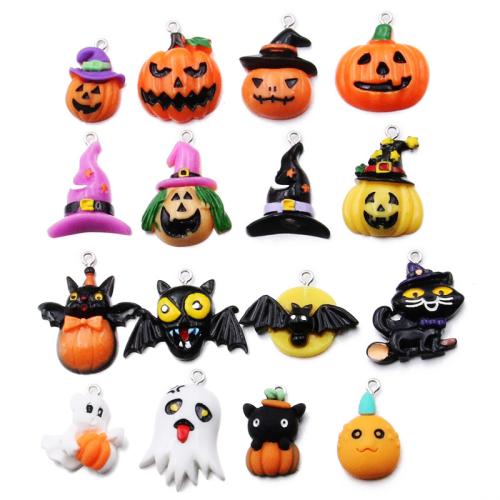 Resin riipus, Hartsi, Halloween Design & Eri muoto valintaa & tee-se-itse, enemmän värejä valinta, N. 100PC/laukku, Myymät laukku