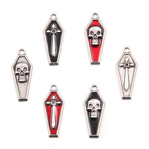 Zinc Alloy Enamel Pendants antique silver color plated DIY nickel lead & cadmium free Approx 2mm Approx Sold By Bag