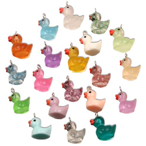 Resin Pendant, Duck, DIY & different size for choice, mixed colors, Approx 100PCs/Bag, Sold By Bag