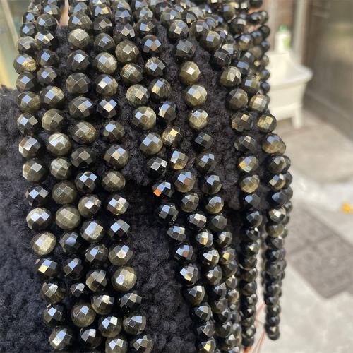 Gemstone Jewelry Beads, Gold Obsidian, DIY & different size for choice, more colors for choice, Sold By Strand