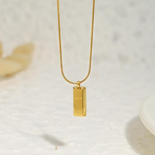 Titanium Steel Necklace, with 5cm extender chain, gold color plated, fashion jewelry, golden, Length:39 cm, Sold By PC