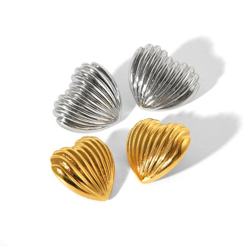 Titanium Steel  Earring, Heart, plated, fashion jewelry, more colors for choice, 29.20x25.20mm, Sold By Pair