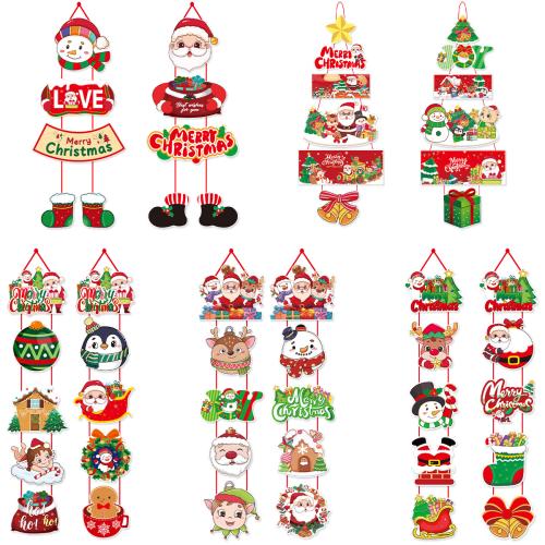 Paper Christmas Door Hanger, Christmas Design & DIY & different styles for choice, Sold By Pair