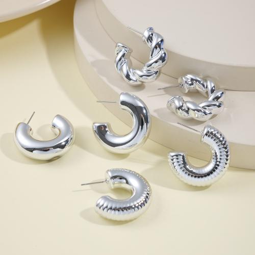 Lo zinco in lega Stud Earring, lega in zinco, with plastica, placcato, tre pezzi & stili diversi per la scelta & per la donna, nessuno, Venduto da set