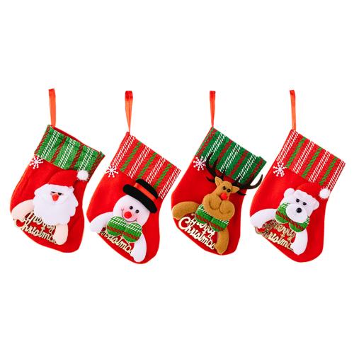 Cloth Christmas Sock Christmas Design red Sold By PC