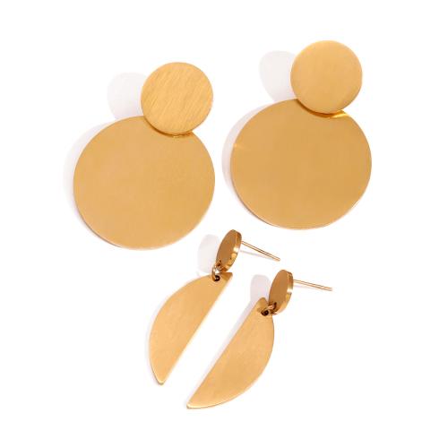 Stainless Steel Stud Earrings 304 Stainless Steel fashion jewelry & for woman gold Sold By Pair