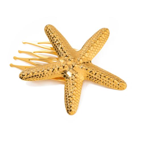 Decorative Hair Combs, 304 Stainless Steel, Starfish, fashion jewelry & for woman, gold, Sold By PC