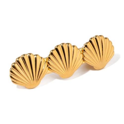 Alligator Hair Clip, 304 Stainless Steel, Shell, for woman, gold, Sold By PC