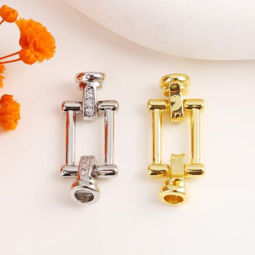 Brass Jewelry Clasps, plated, DIY & micro pave cubic zirconia, more colors for choice, 25.50x9mm, Sold By PC