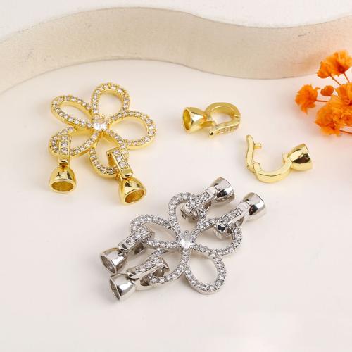 Brass Jewelry Clasps plated DIY & micro pave cubic zirconia Sold By PC