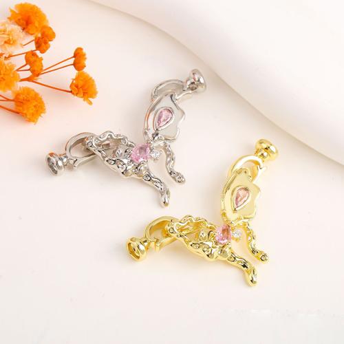 Brass Jewelry Clasps plated DIY & micro pave cubic zirconia Sold By PC