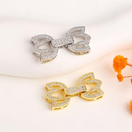 Brass Fold Over Clasp, plated, DIY & micro pave cubic zirconia, more colors for choice, 27.60x12.75mm, Sold By PC