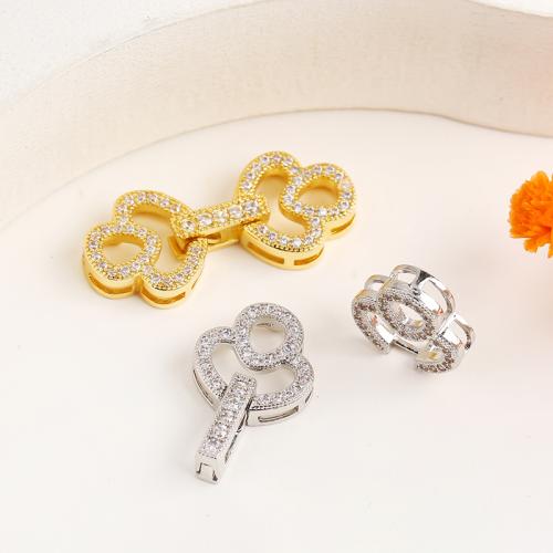 Brass Fold Over Clasp plated DIY & micro pave cubic zirconia Sold By PC