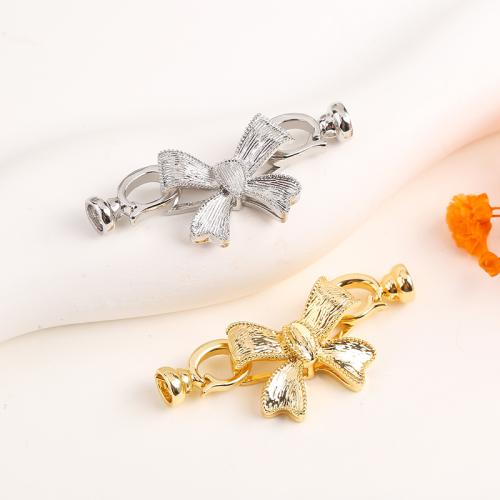 Brass Jewelry Clasps Bowknot plated DIY Sold By PC