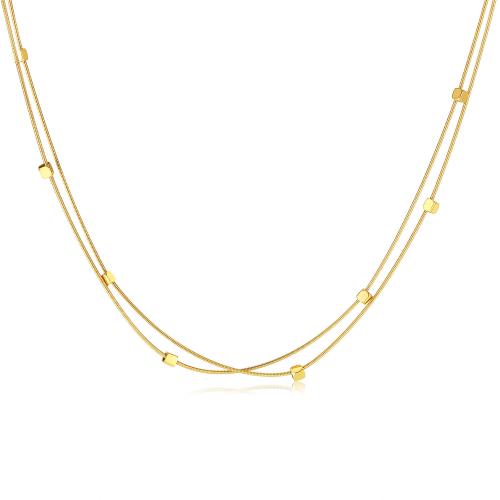 Collar de Acero Titanio, Partículas de acero, chapado, para mujer, dorado, Vendido por UD