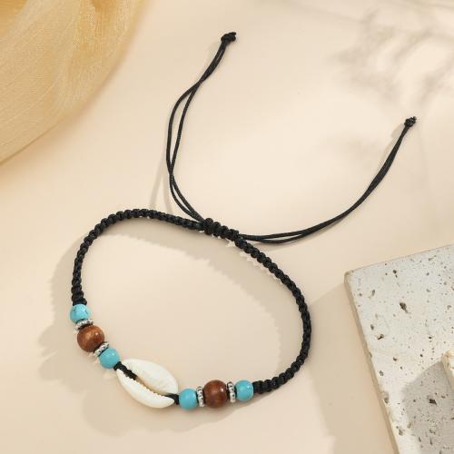 CCB Bracelets Copper Coated Plastic with Polyester & turquoise & Shell for woman mixed colors Sold By PC