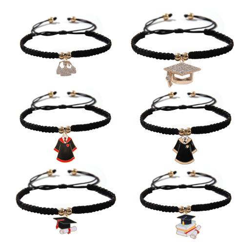 Tibetan Style Bracelet, with Polyester & Copper Coated Plastic, different styles for choice & for woman & enamel & with rhinestone, more colors for choice, Sold By PC